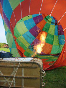 Inflating the canopy