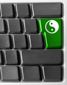 Computer keyboard with yin yan key